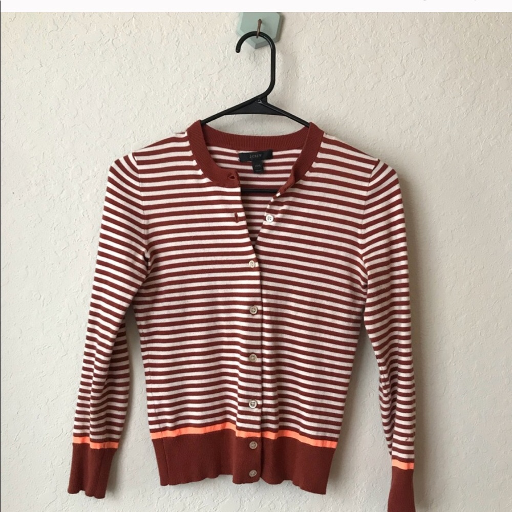 J. crew bracelet length striped cardigan XS soft
